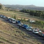 راه بندان طولانی در جاده تبریز- آذرشهر به دلیل واژگونی کامیون خاور راه بندان طولانی در جاده تبریز- آذرشهر به دلیل واژگونی کامیون خاور