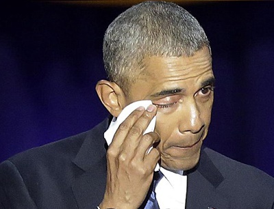 تصاویر/ خداحافظی اشکبار اوباما